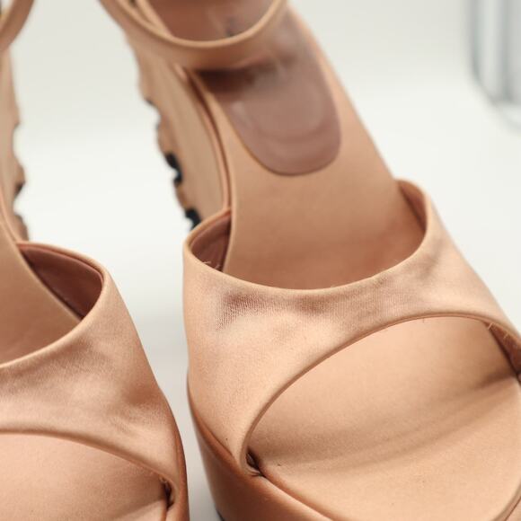 Alaïa Ballerina Coquette Lace Up Ankle Strap Wedges Size 37.5 - Picture 11 of 16